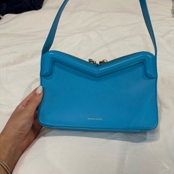 Mansur Gavriel Logo Engraved Zipped Shoulder Bag! - Picture 2 of 6